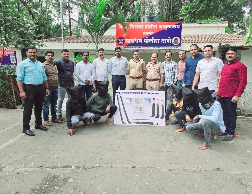 बावधन पोलीस तपास पथकाने 5आरोपीकडून कोयता,पिस्टल, जिवंत काडतूस जप्त.,